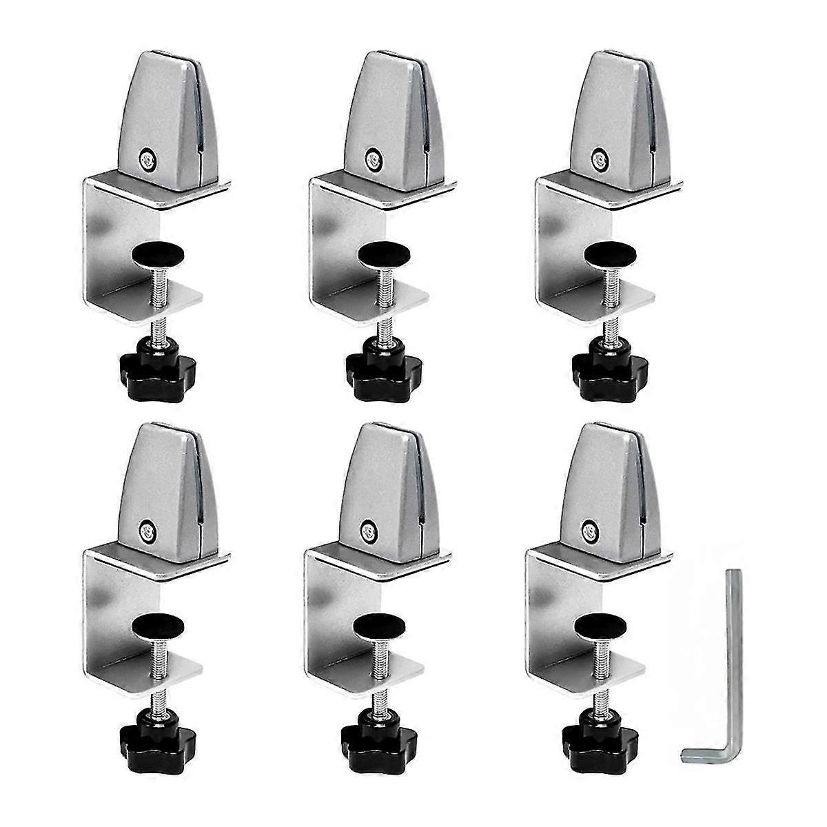 Aluminum Adjustable Sneeze Guard Support Clip No Punch Partition Clip For 1/8 To 1 Inch Panels Suitable For Acrylic A