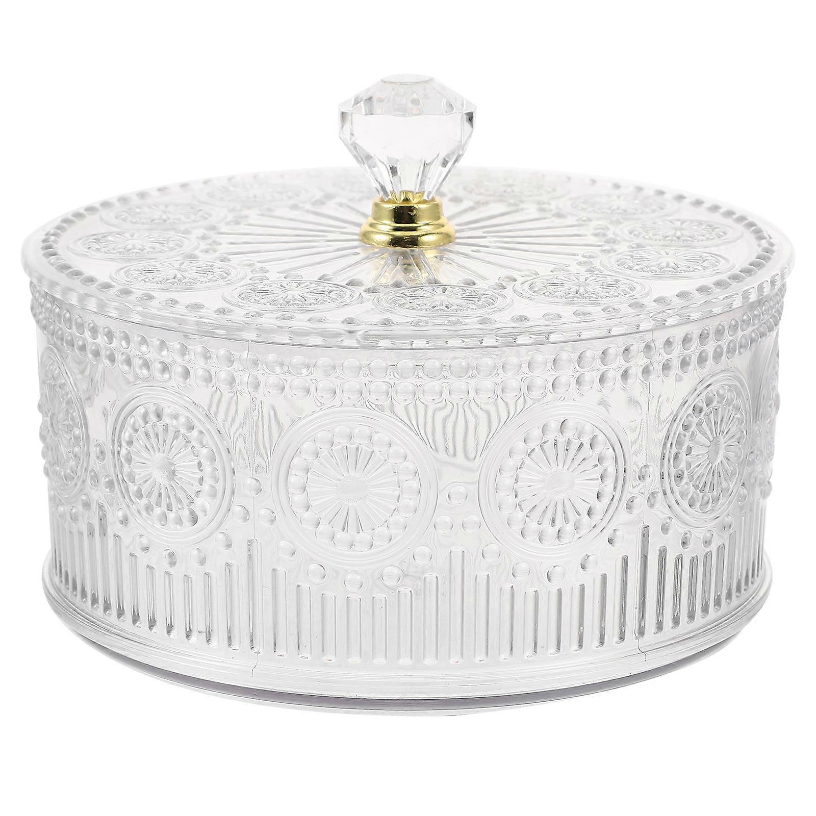 Exquisite Embossed Jewelry Storage Box Multi-functional Candy Box Transparent Makeup Container