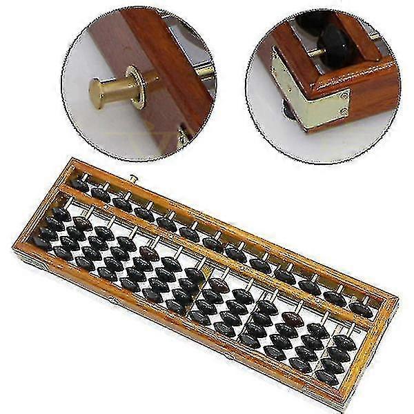 Vintage Style Wooden Abacus Math Professional Abacus For Adults Kids With Guide Handbook And Reset Button