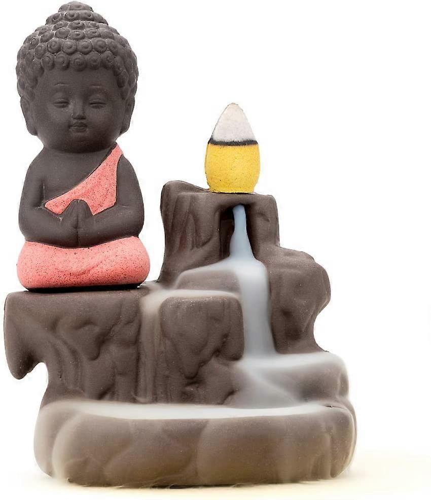 Aromatherapy burner smoke waterfall reflux bracket ceramic buddha statue