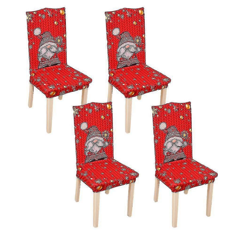 4-piece Printed Chair Protector Set, Removable And Washablestyle 1