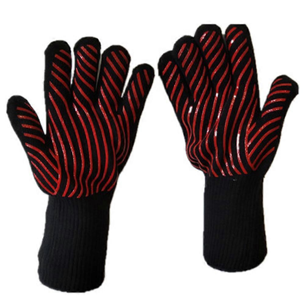 EeeKitOnline Heat Resistant BBQ Gloves – Silicone Non-Slip Kitchen Oven Mitts – Grilling Gloves – Blue