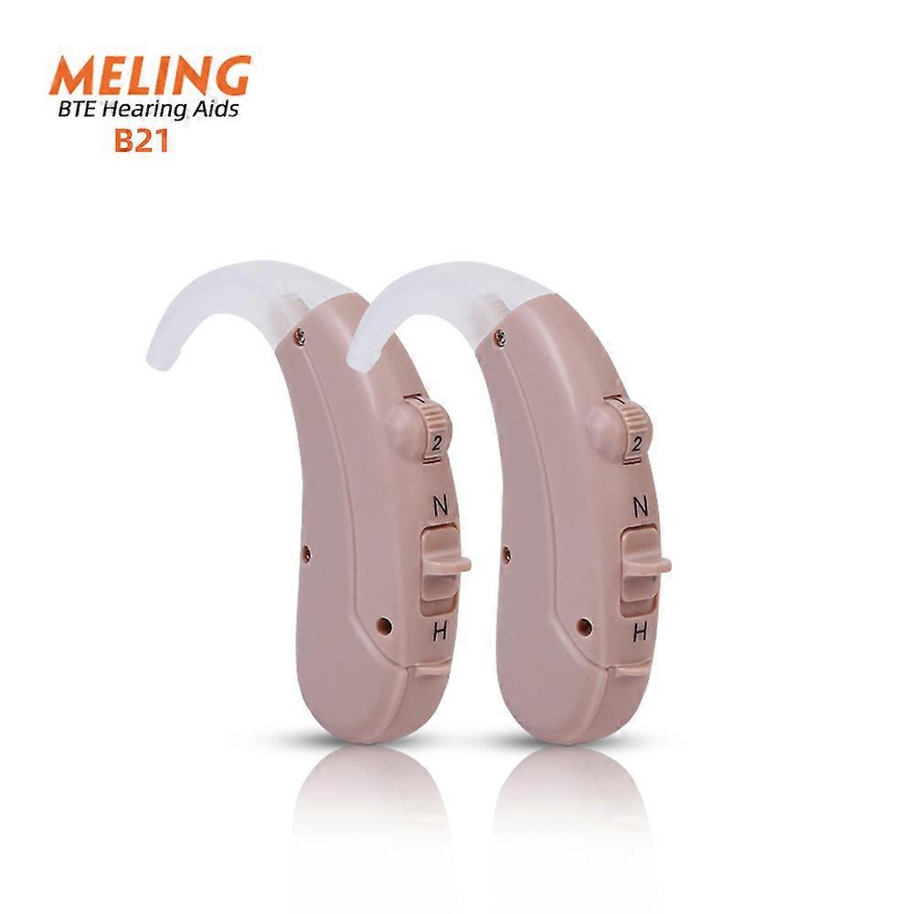MelingB21 Powerful BTE Hearing Amplifier to Aid for Adults Seniors Hearing Assist Sound Device with Earbuds Voice Enhancer PASD