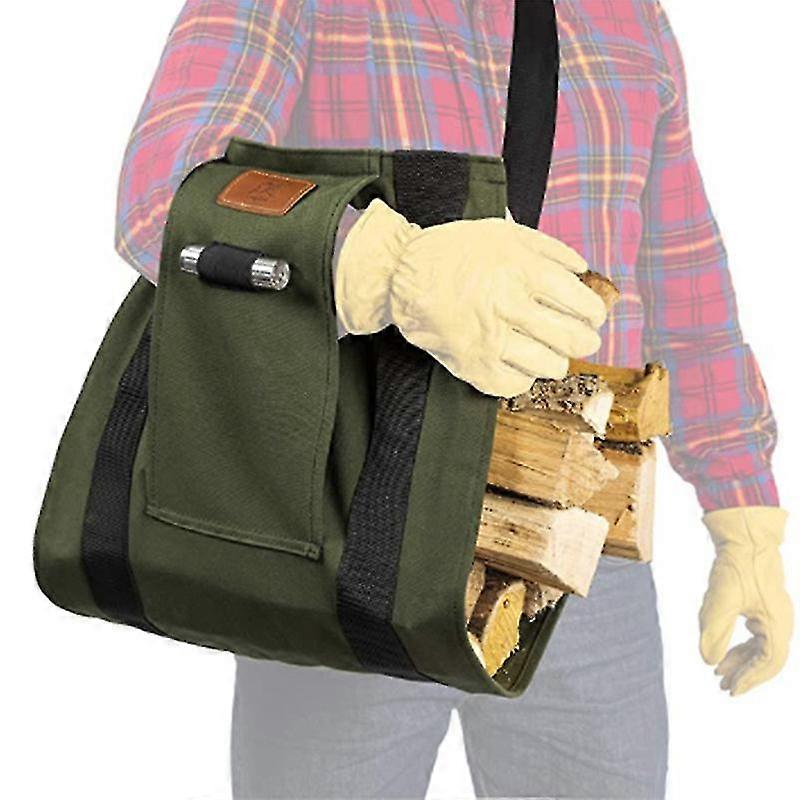 Mimigo Canvas Firewood Log Carrier - The World's Ergonomic Firewood, Kindling, And Log Carrier