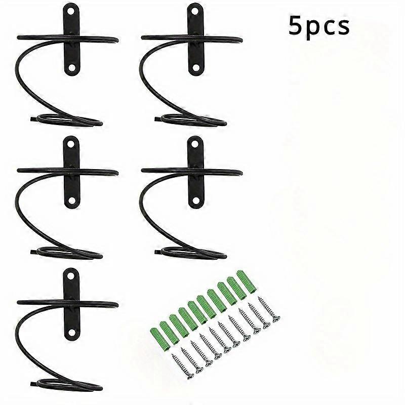 5pcs מתלים יין מותקן על הקיר עם ברגים, מתכת תלוי בקבוק יין מתלה תצוגה, מחזיק אחסון, עיצוב החדר, עיצוב הבית