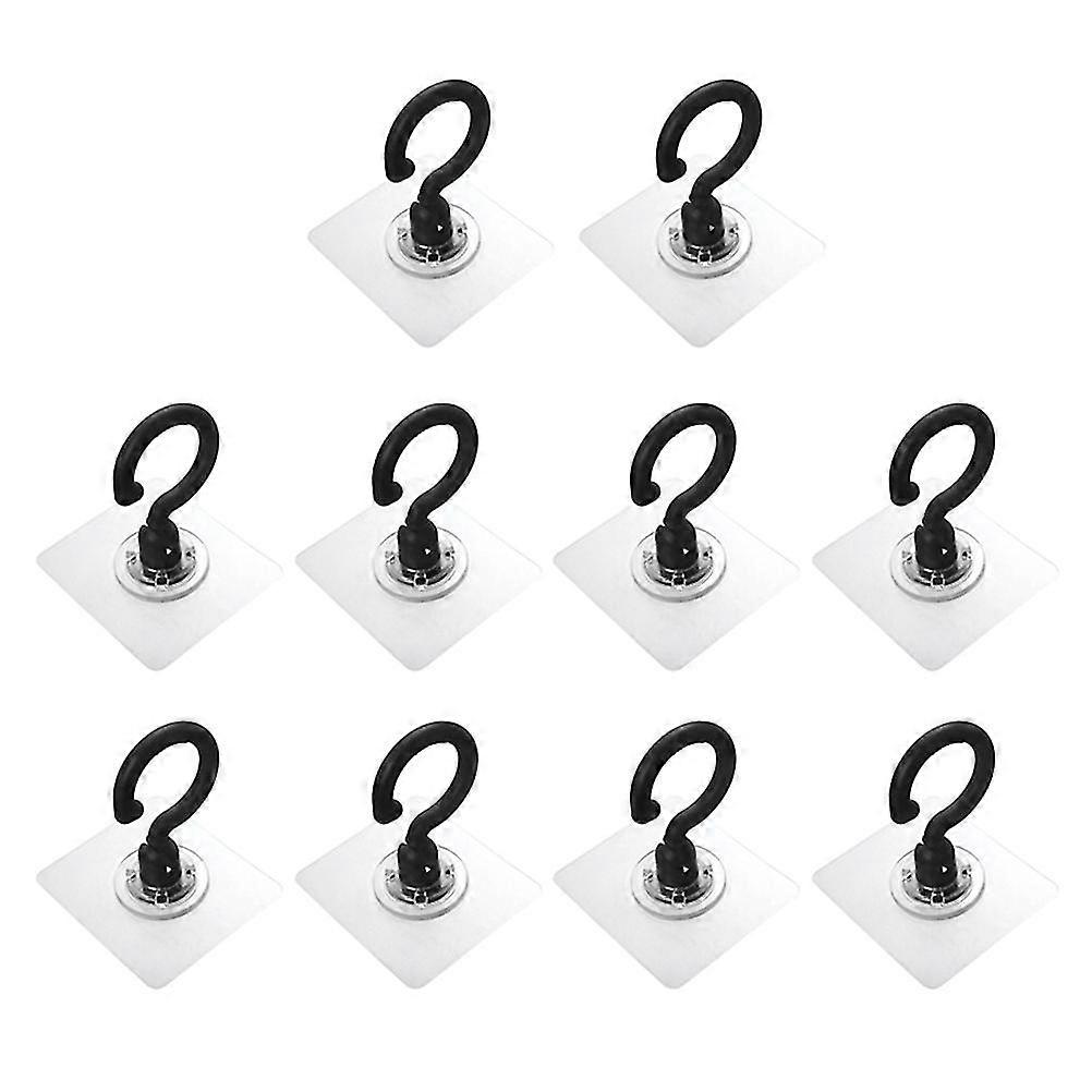 10pcs Rotatable Hanging Hooks Wall Hangers Hook Self-adhesive Ceiling Hooks