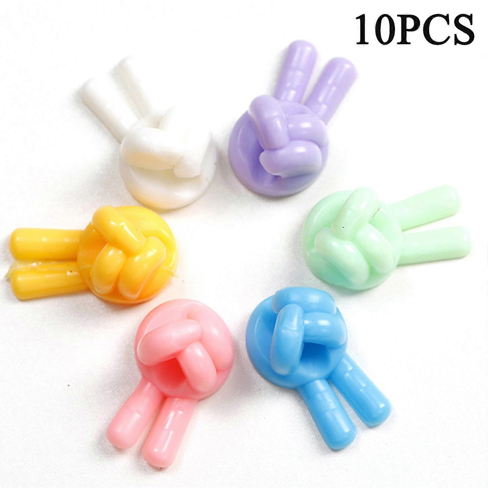 10 Pcs Finger Shape Data Cable Hooks Self-adhesive Multipurpose Usb Cable Clamp For Office