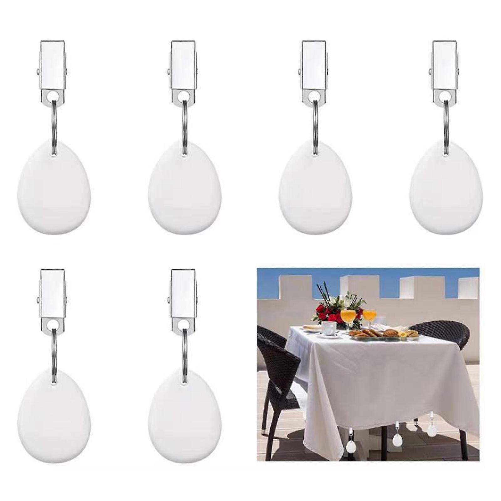 Tablecloth Weights, 4pcs Tablecloth Weights with Clips, Tablecloth Weights Tablecloth Clips for Family Party, Camping, Wedding, Garden