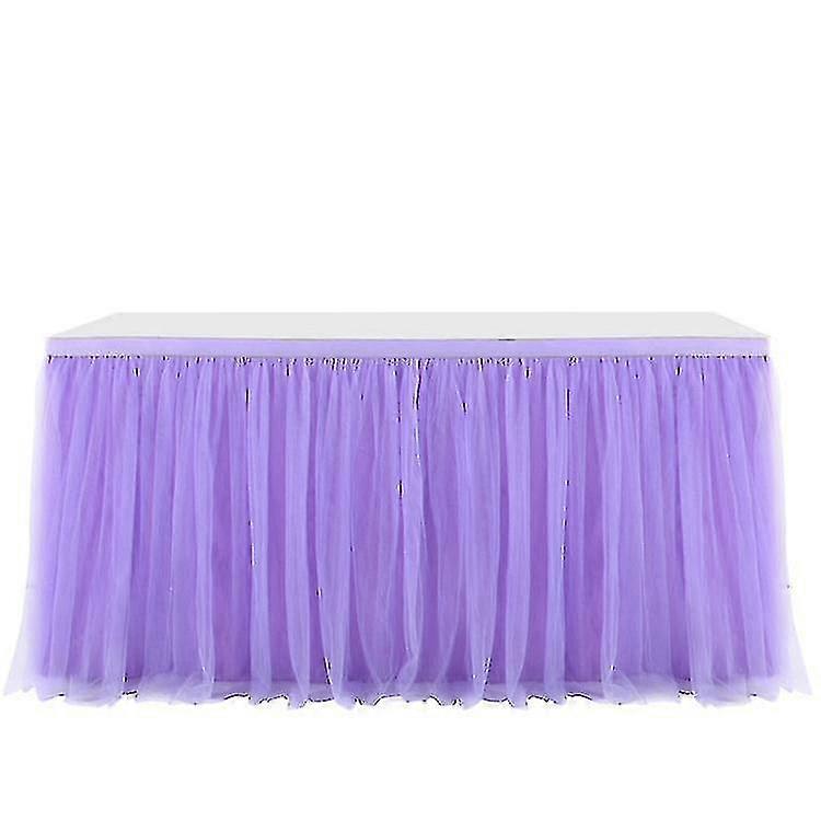 Tulle Jupe de table pour rectangle ou tables rondes Tutu Table Jupe Blanc Ruffle Nappe Pour Mariage Douche Baptême Anniversaire Baptême