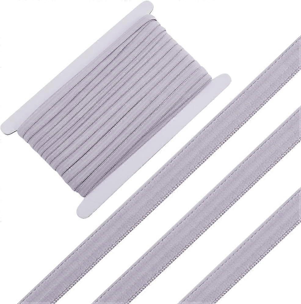 20 Yards Silicone Gripper Tape 2/5" Wide Non-Slip Flat Elastic Band Ribbon Stretch Webbing Roll Spool with 3.5mm Rubber Sewing Strap Belt for DIY Craf