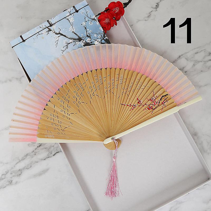 Nattmarknadsstånd kinesisk gammal siden handmålad klassisk flerfärgs vikbar bärbar fläkt