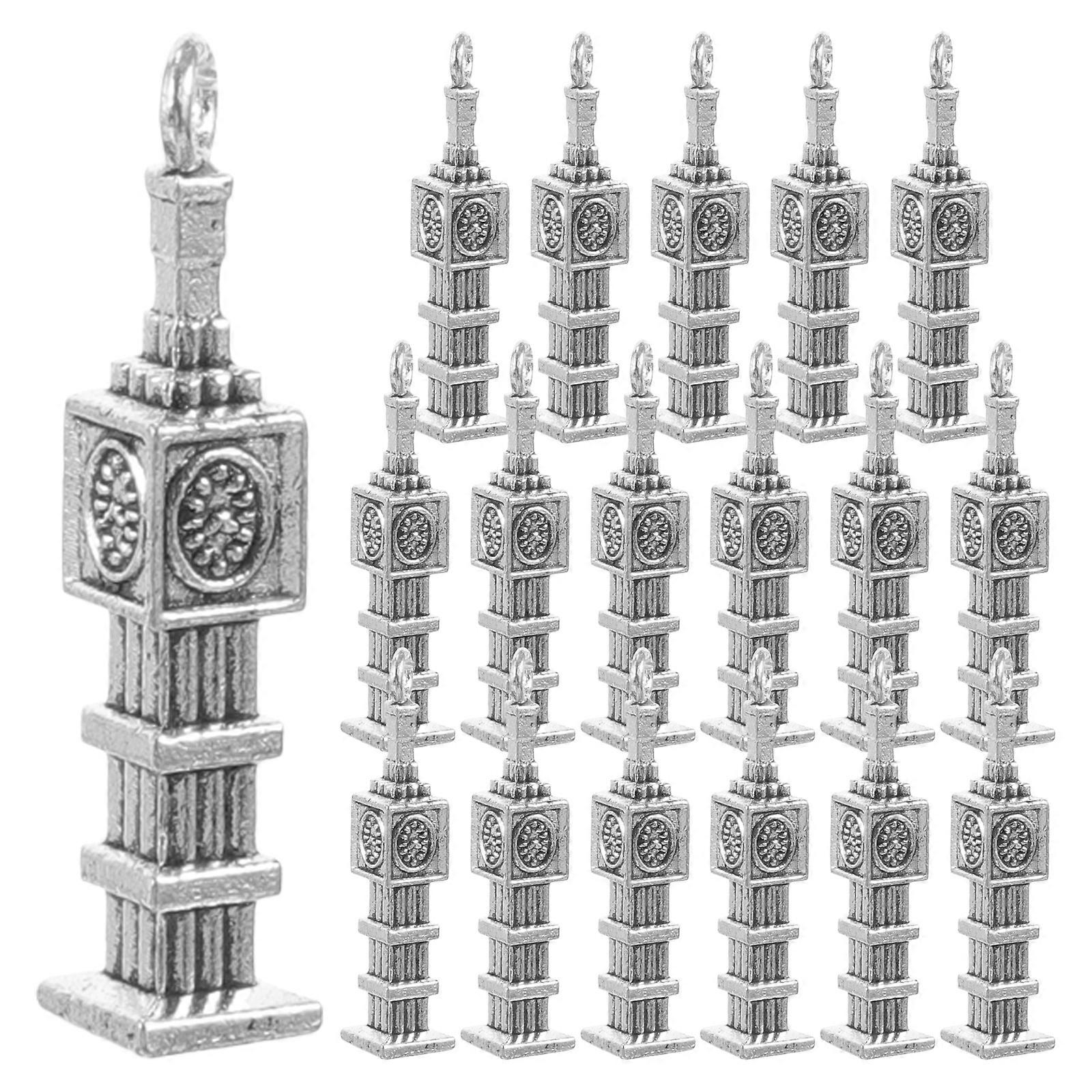 50pcs Architecture Alloy Pendants Architecture Charms Necklace Architecture Charms for Diy