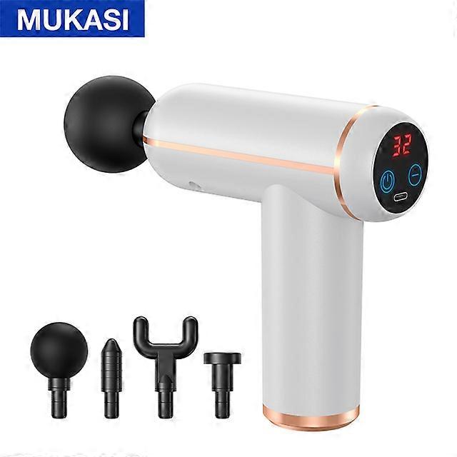 MUKASI Massage Gun with LCD Display Portable Percussion Pistol Massager For Body Neck Deep Tissue Muscle Relaxation Gout Pain Relief Fitness