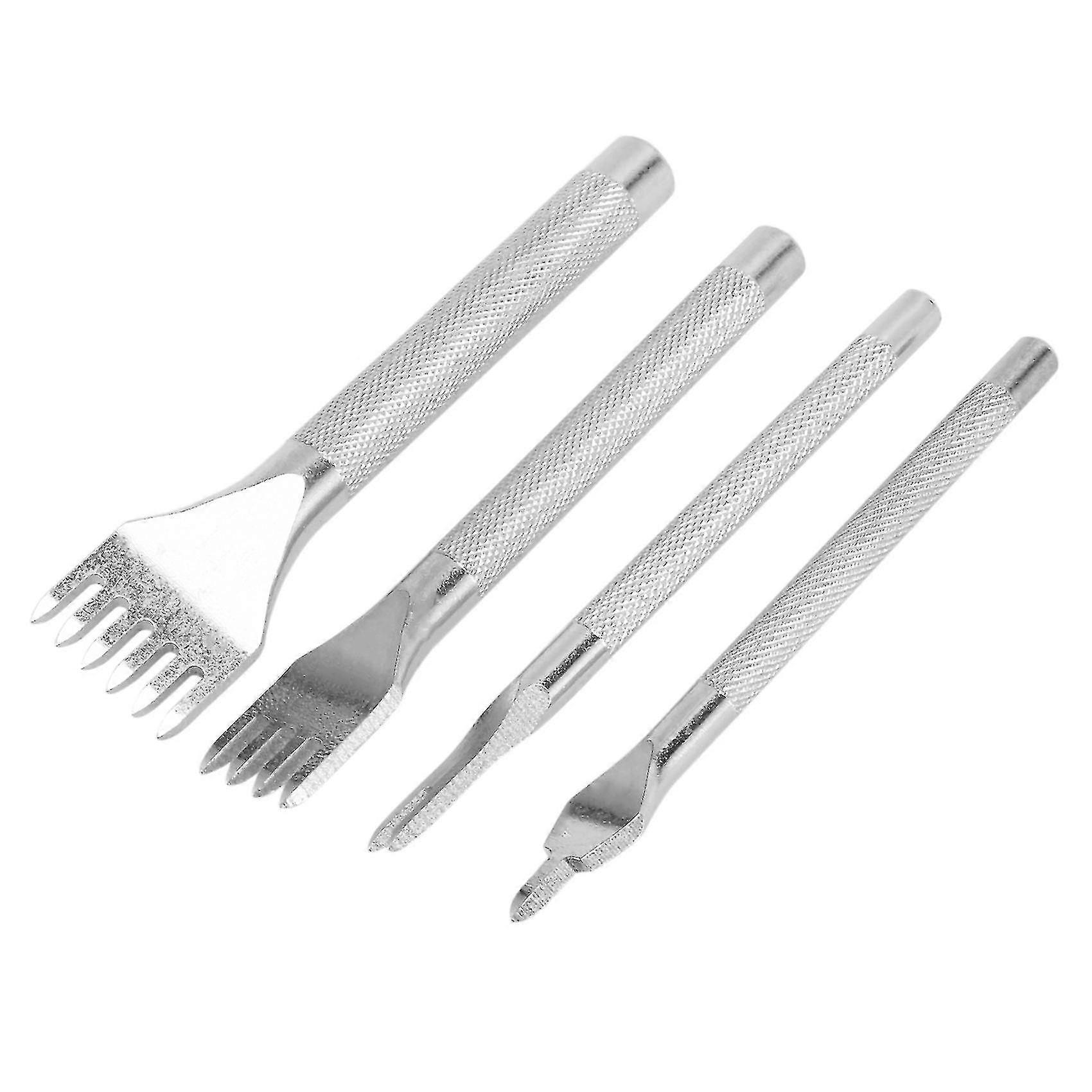 4 Pcs Stitching Chisel Set,compatible With Leather Sewing Craft(4 Mm,silver)