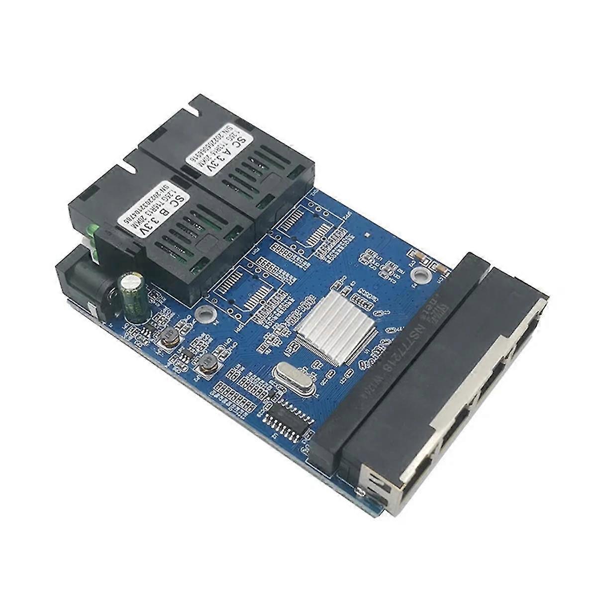 Convertisseur de média à fibre optique Commutateur Gigabit Ethernet 4 Rj45 2 10/100/1000m UTP 2f4e Port Pcb