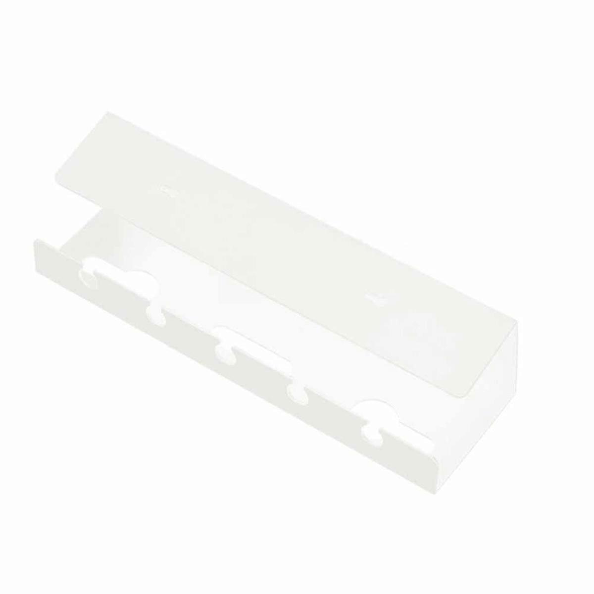 Under Desk Cable Management Cable Tray Under Desk with Clamp Power Strip Cord Holder No Drilling Sturdy Spacious(White)