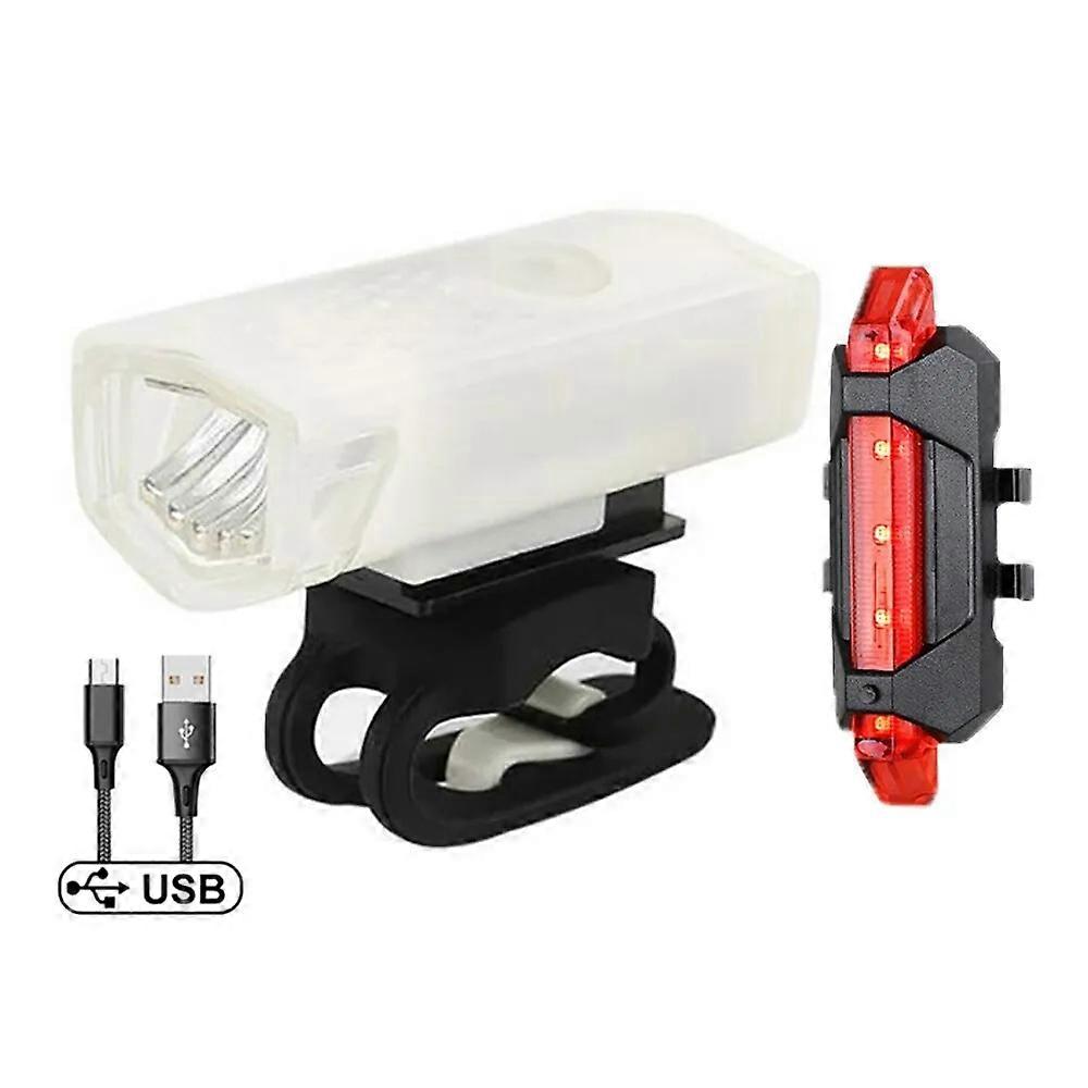 USB Rechargeable Bike Light Set Front Light with Taillight Easy to Install 3 Modes Bicycle Accessories for the Bicycle