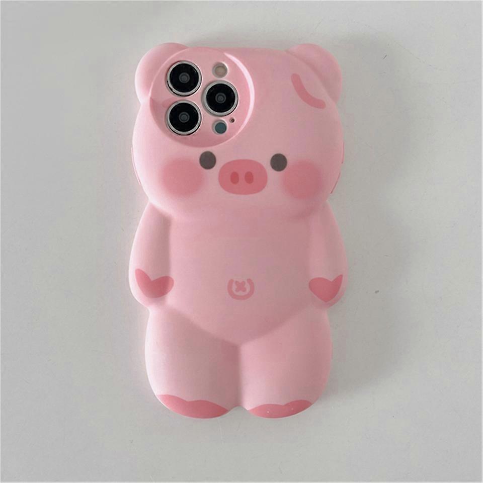 3D super cute pink pig high quality silicone phone case for iphone 14 Pro Max 11Pro 12 Pro Max 13 Pro Max Xs Xr X cartoon cover