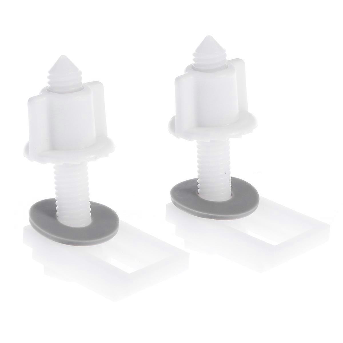 6Pcs Plastic Toilet Seat Hinge Bolt Screw with Nuts and Washers Set (Gasket Color for Random)
