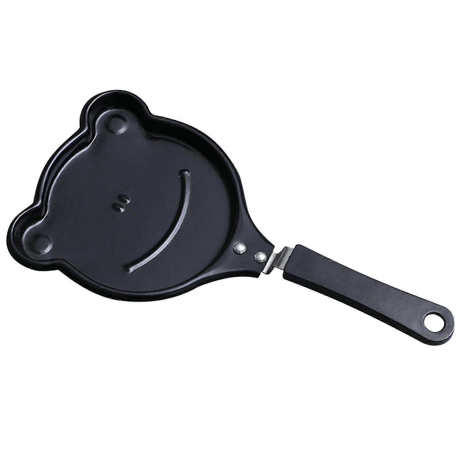 Mini Egg Breakfast Fryer Multi-Styles Non-Stick Pan Pancakes Crepe Pan Molds For HomeFrog Pattern(2Pcs,Black)