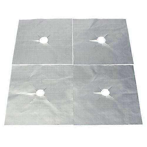 4Pcs Removable Easy Clean Square Foil Gas Hob Protector Liner Stove Protection Mat
