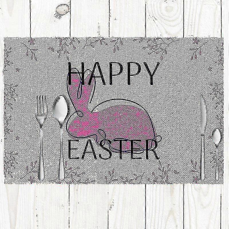 6 Piece Easter Placemats Placemats Easter Bunny Egg Placemats Set For Easter Table High Quality