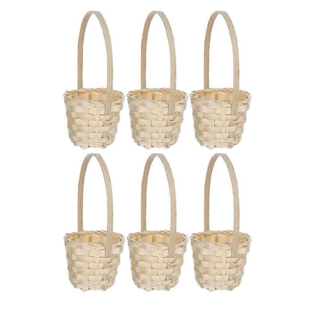 6pcs Flower Arrangement Baskets Bamboo Artificial Flower Baskets Picnic Baskets