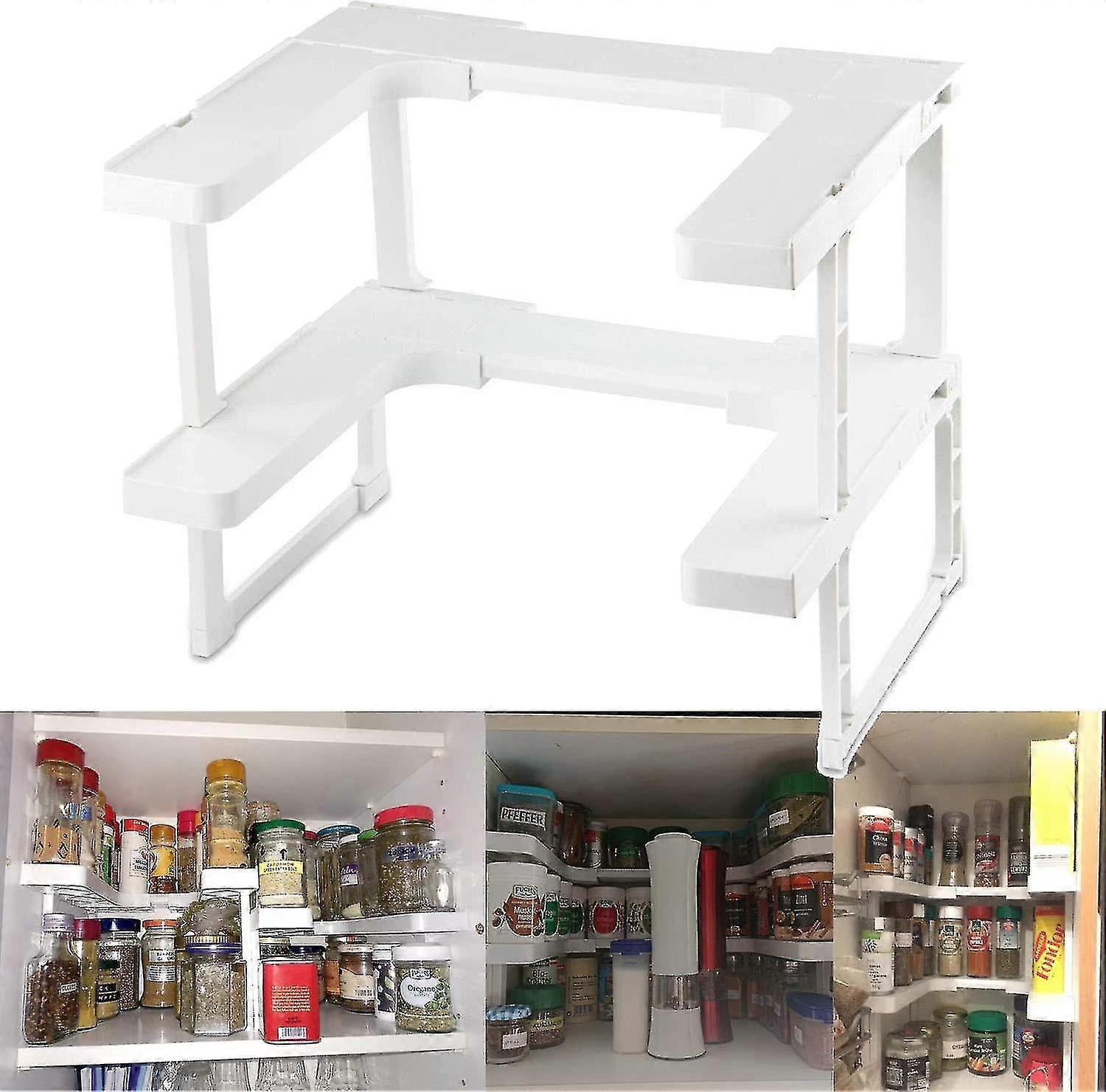 Stackable Shelves For Spice Storage, Stackable Seasoning Spice Organizer For Kitchen Cabinets, Crafts, Makeup Organization