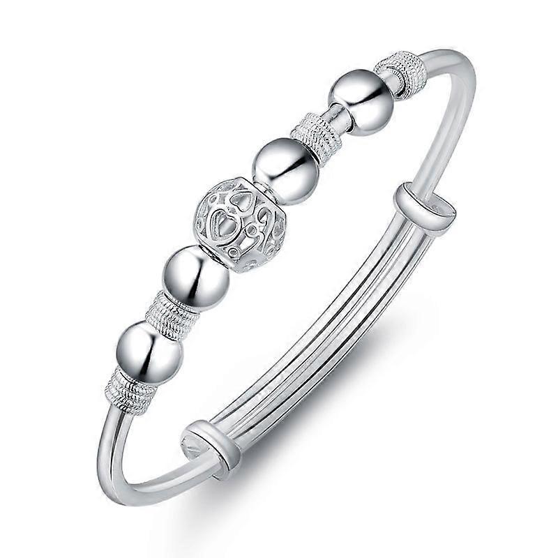 925シルバーラッキービーズブレスレット女性用クラシックとファッションウェディングパーティージュエリーサイズ変更