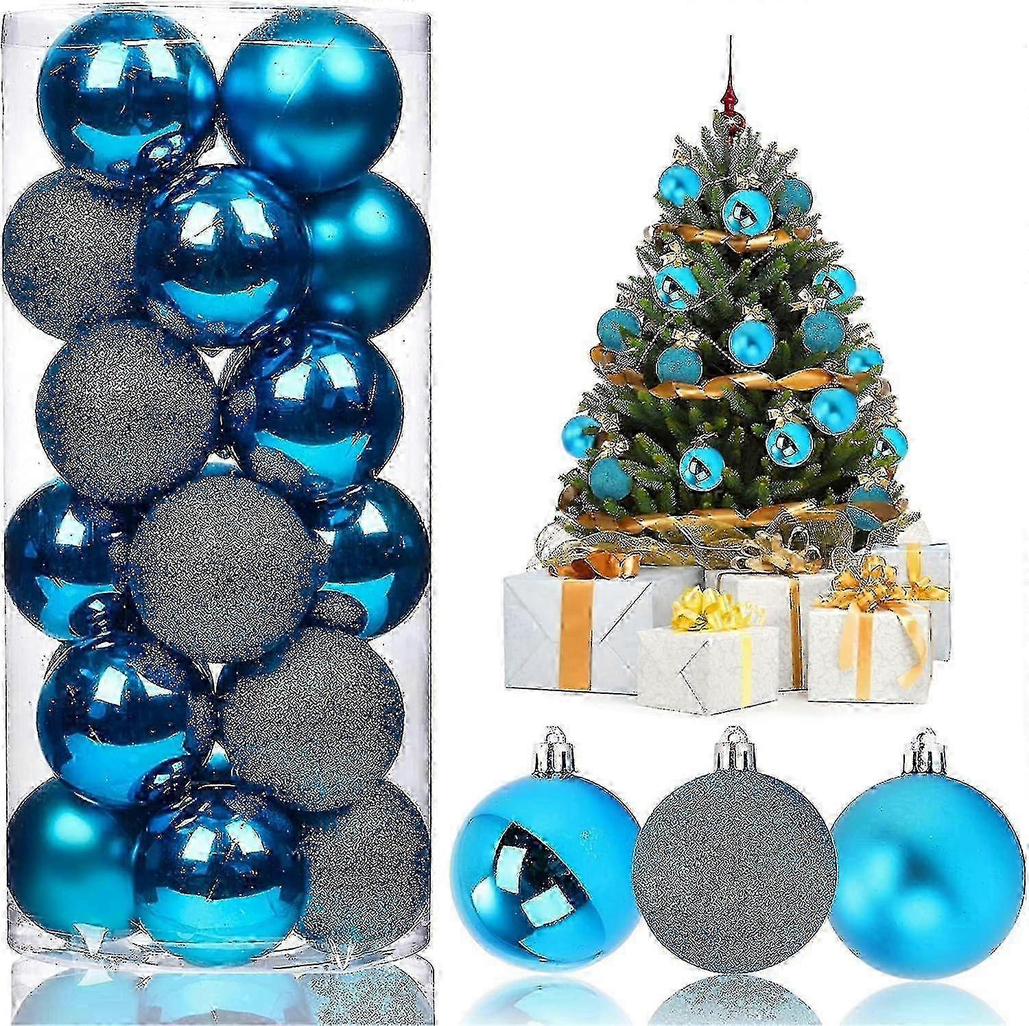 Weihnachtskugeln 24 Stück Weihnachtskugeln Weihnachtskugeln Weihnachtskugeln Weihnachtskugeln (blau) BJB333 Walkbee hwy
