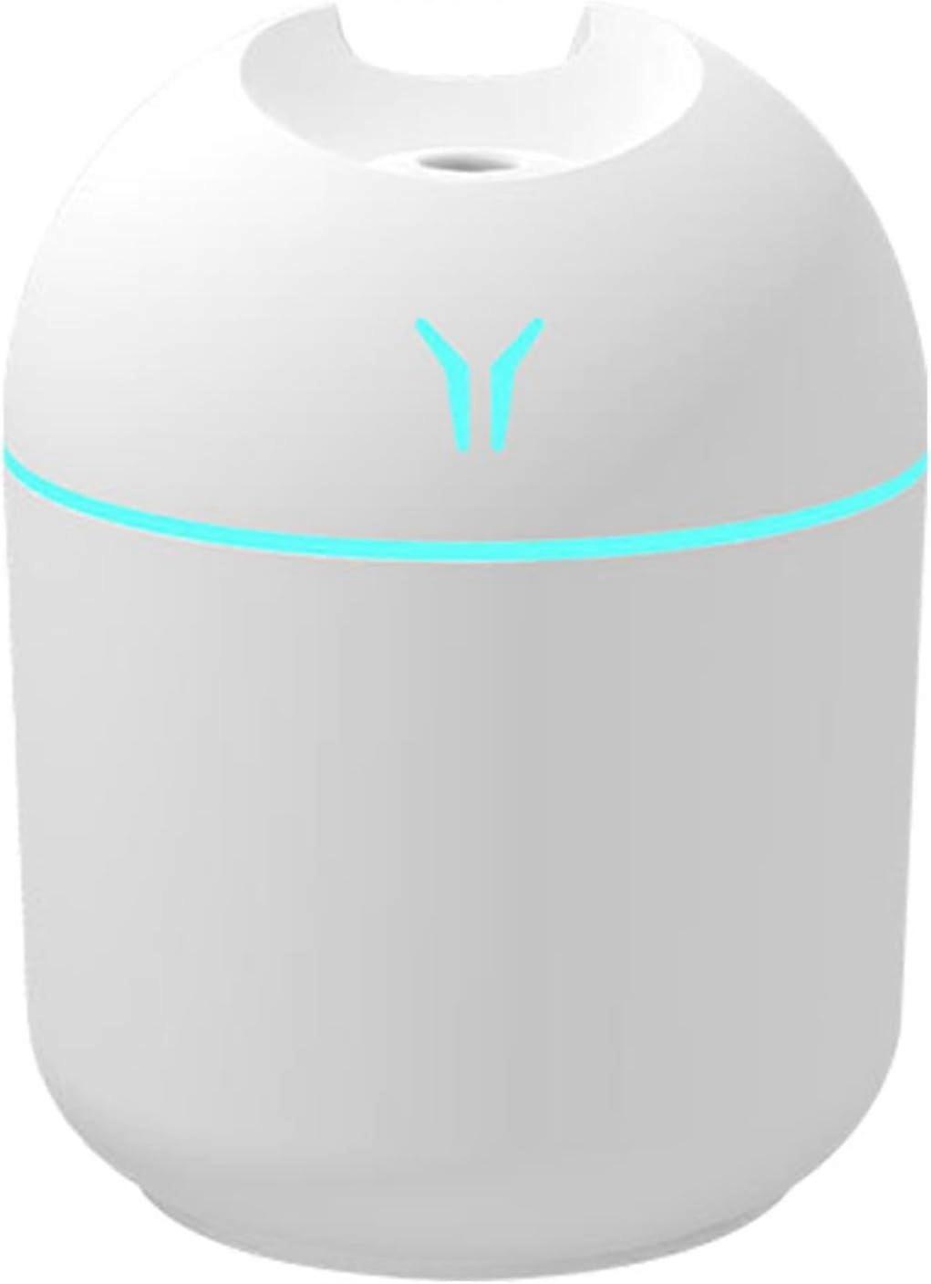 Portable Mini Spray Mist Humidifier,Car Humidifiers With Colorful Night Light,For Office Bedroom,220ml Capacity,2 Mist Modes (White)