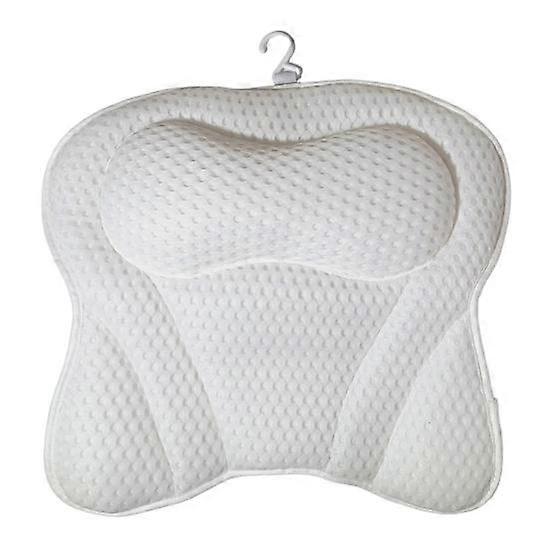 Bath Pillow with Anti-slip Suction Cup Massage Extra Soft Head Neck And Back Support 4D Air Mesh Cushion Bathtub Pillow Spa Accessories