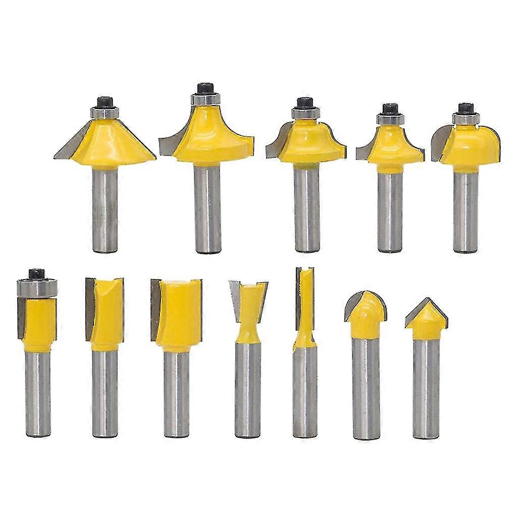 12pcs Router Bit Set Router Bits Mill Carbide Woodworking Tool