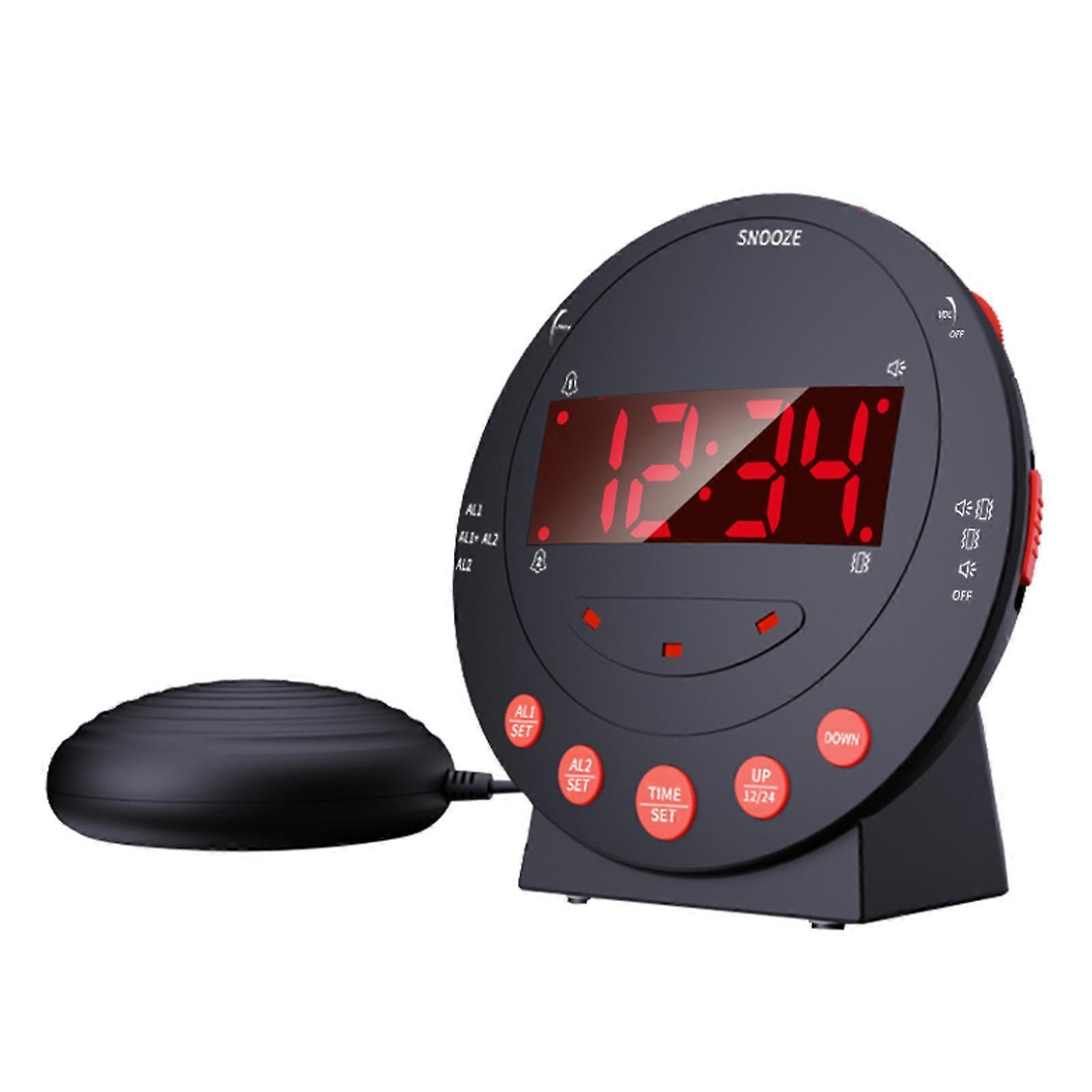 Loud Digital Alarm Clock with Bed Shaker Table Clock for Kids Bedside Senior
