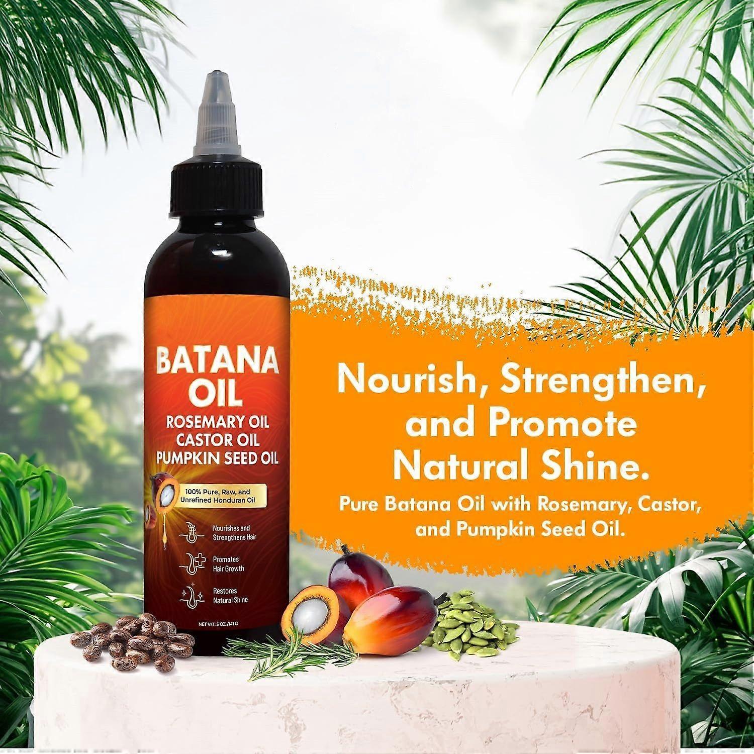 Batana Oil for Hair Growth, 4in1 Pure & Unrefined Honduran Oil with