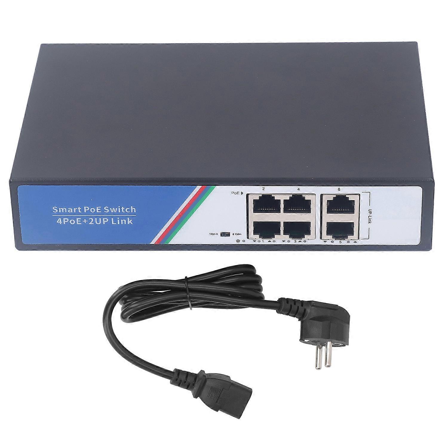 Ethernet Switch 6 Port 12Gbps Switching Capacity Switcher Network Splitter Plug and Play 100‑240V EU