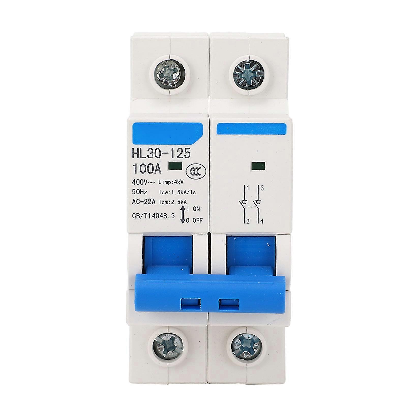 CYDT 2P Main Switch Hl30 125 Isolating Circuit Breaker Pc Mini Household Function Disconnector Isolator 100A 400V