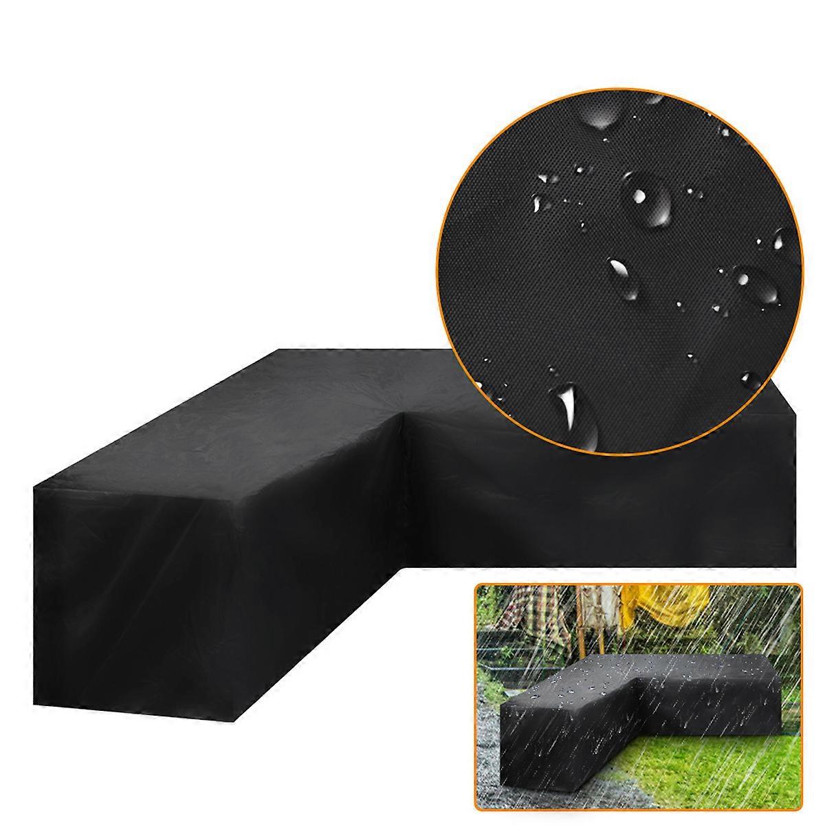 Wasserdichte L-förmige Eckmöbelabdeckung im Freien für Gartenterrasse Rattansofa