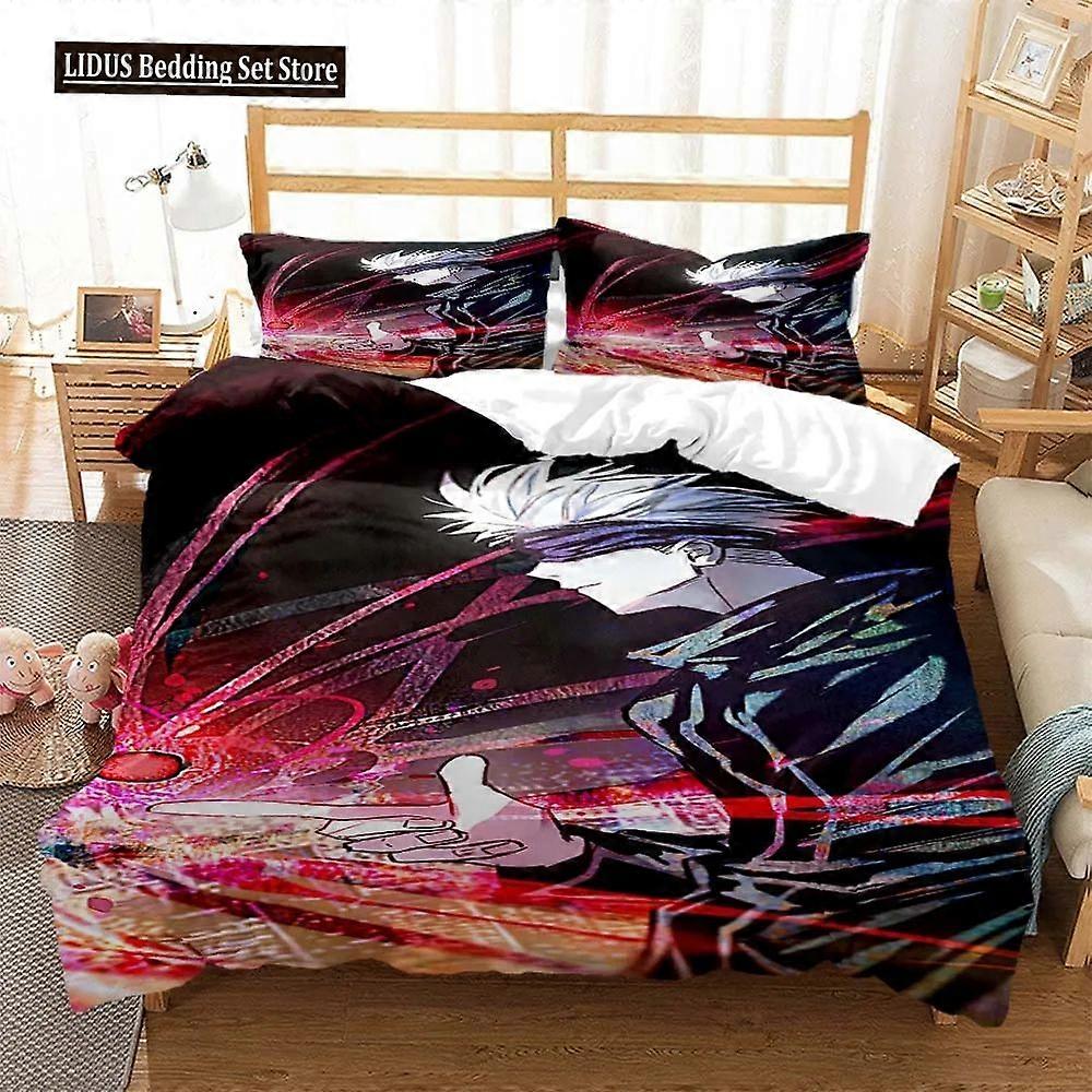 x2525 Bed SheetsAnime Jujutsu Kaisen Cartoon ed Bedding  Bedding Set Soft And Comfortable Customized  Size Bedding Set 3-Piece Bedding Set (1 Duvet Co