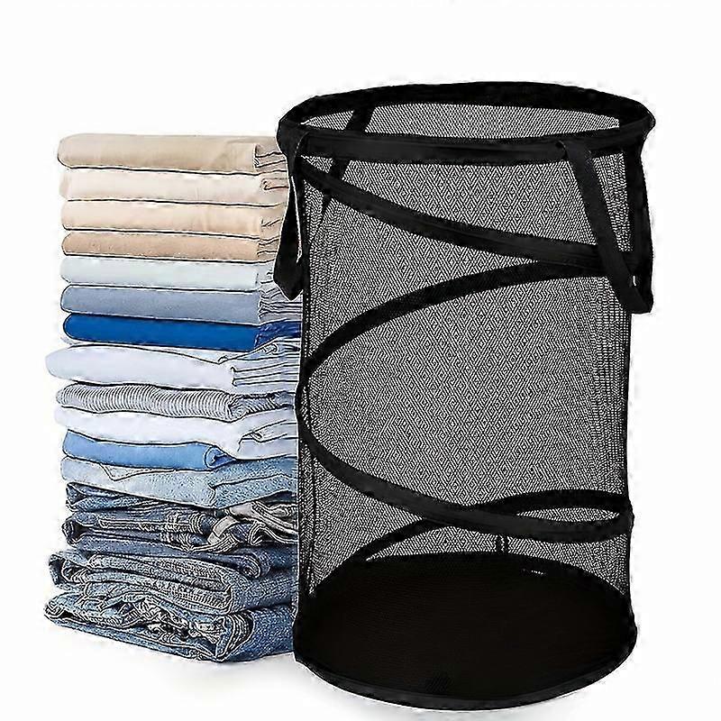 Pop Up Hamper For Laundry Mesh Collapsible Laundry Basket | Large Clothes Hamper