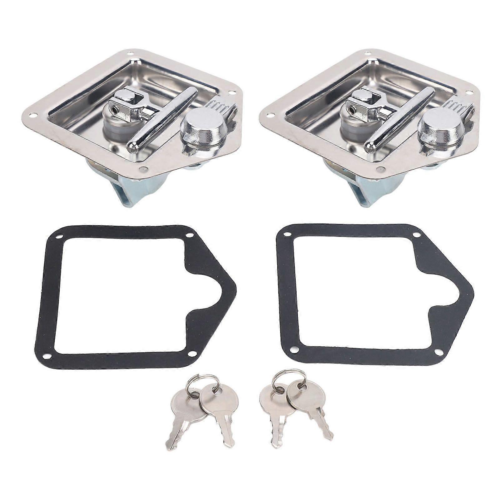 2 Pack T Handle Tool Box Lock Folding Stainless Steel Toolbox Handle Latch for RV Trailer Camper MK6721
