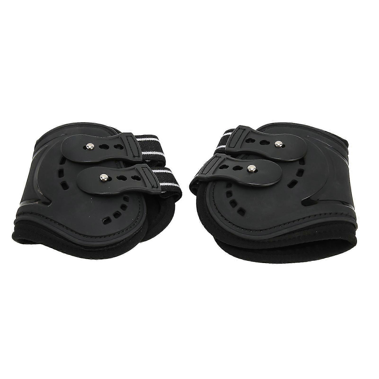 Horse Hind Leg Boots Breathable Impact Resistant Adjustable Prevent Slip Lightweight Horse Fetlock Guard Black L