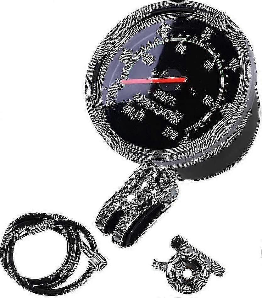 Mechanical Bicycle Computer Bike Speedometer Odometer Cycling Stopwatch Cyclocomputer Compatible With Most Bikes(black)(1pc)