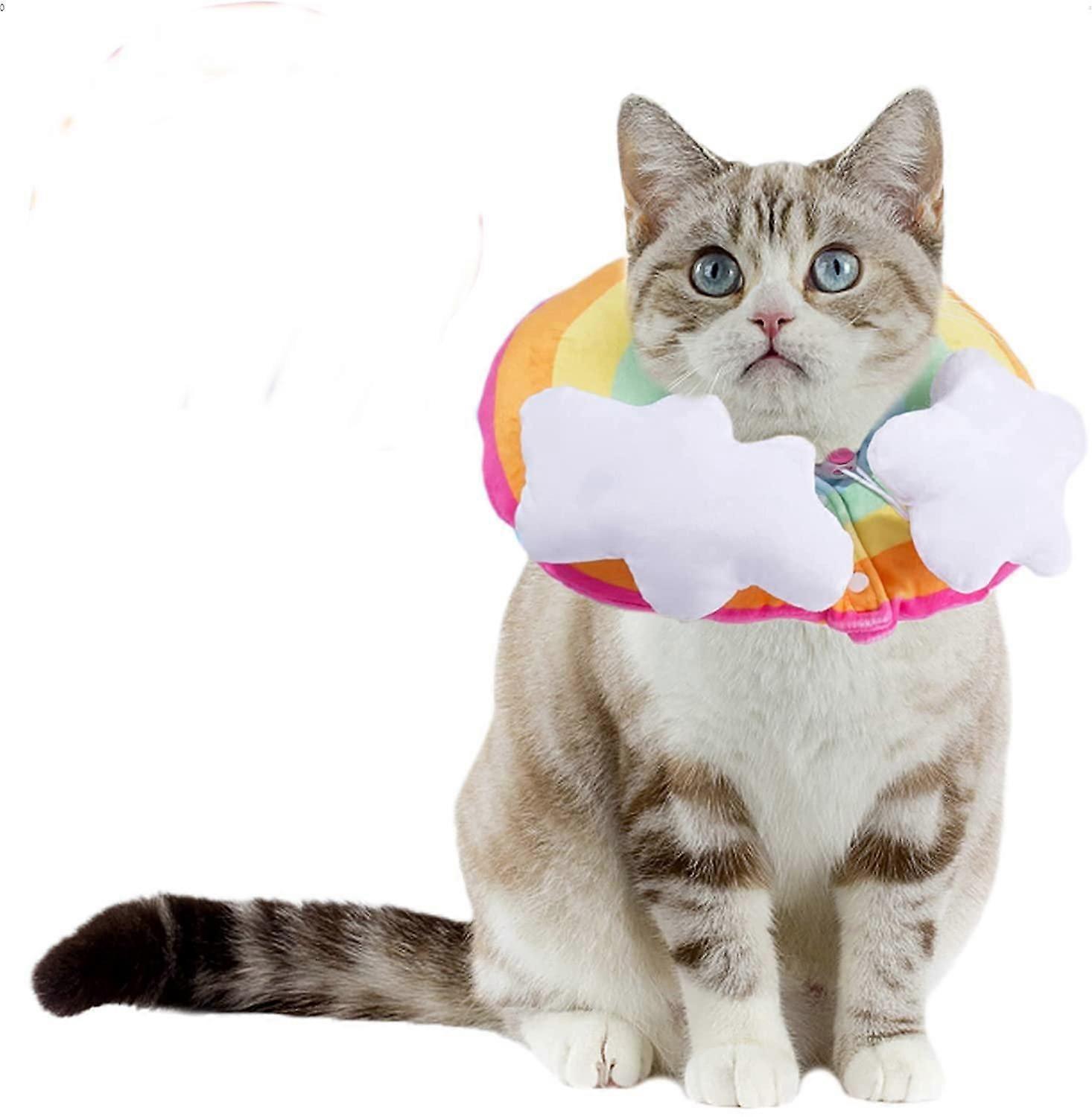 Cat RecoveryCollar Soft, Adjustable Neck E Cone After Surgery, Anti-Biting Licking Elizabethan Collar for Wound Healing, Pet Protective Comfy Cone for