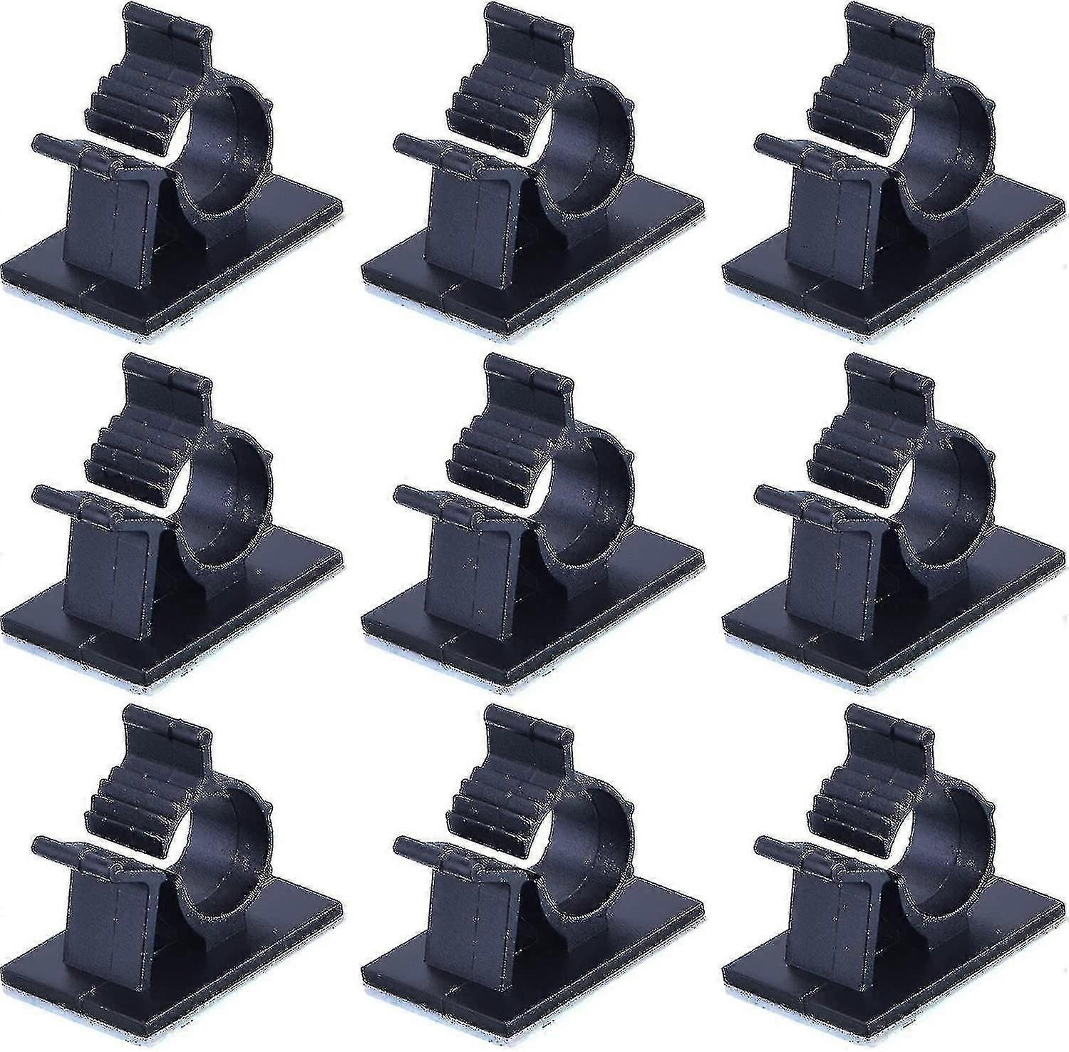 Adjustable Adhesive Cable Clips Nylon Cable Tie Wire Holder, Black, 50 Pack A