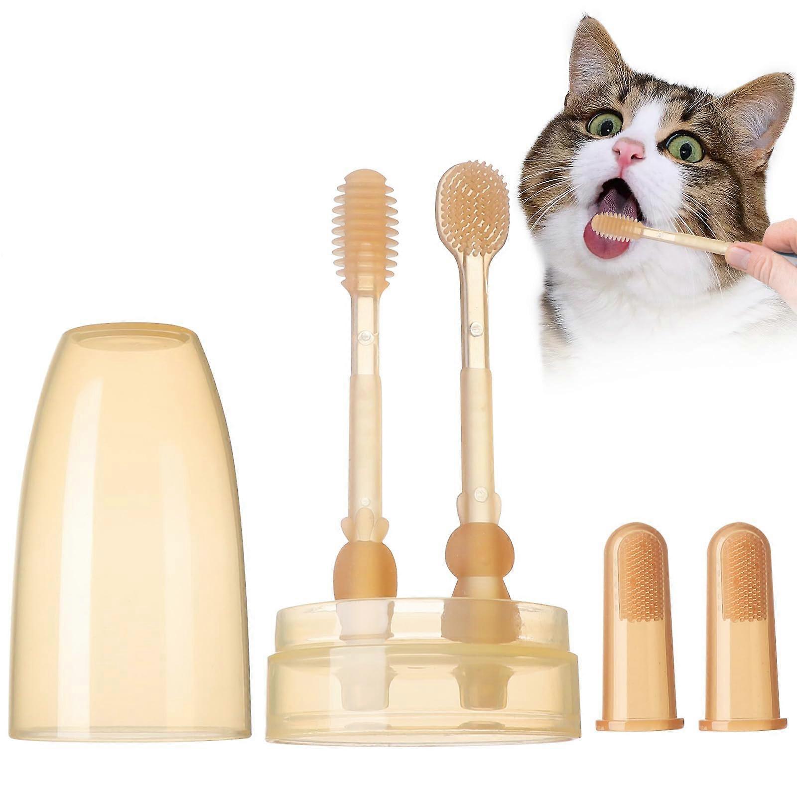 Portable Silicone Pet Toothbrush for Travel, Soft Grip, Compact Size, Ideal for Dogs and Cats, Easy to Clean