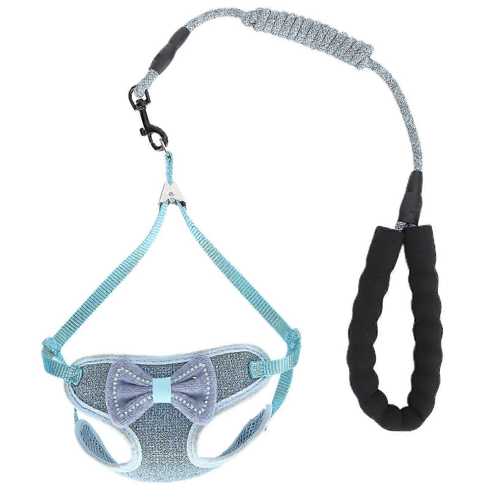 AntiLost Cat Vest Harness with Leash Pet EscapeProof Vest Strap for Walking Blue