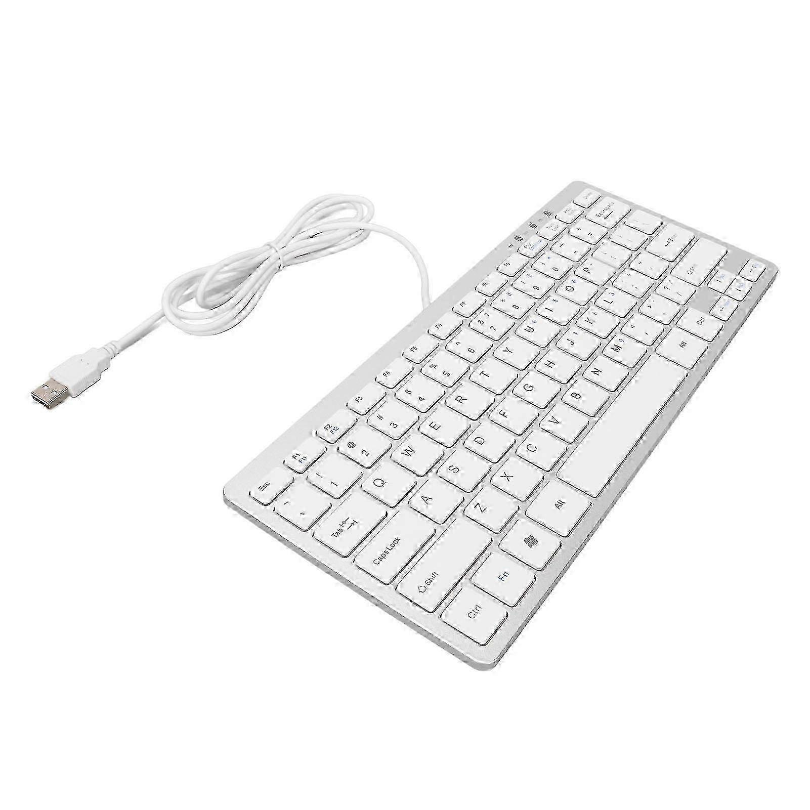 USB Wired Keyboard 78 Keys Ultra Thin Mini Portable Anti Slip Mute Keyboard for Laptops Desktops