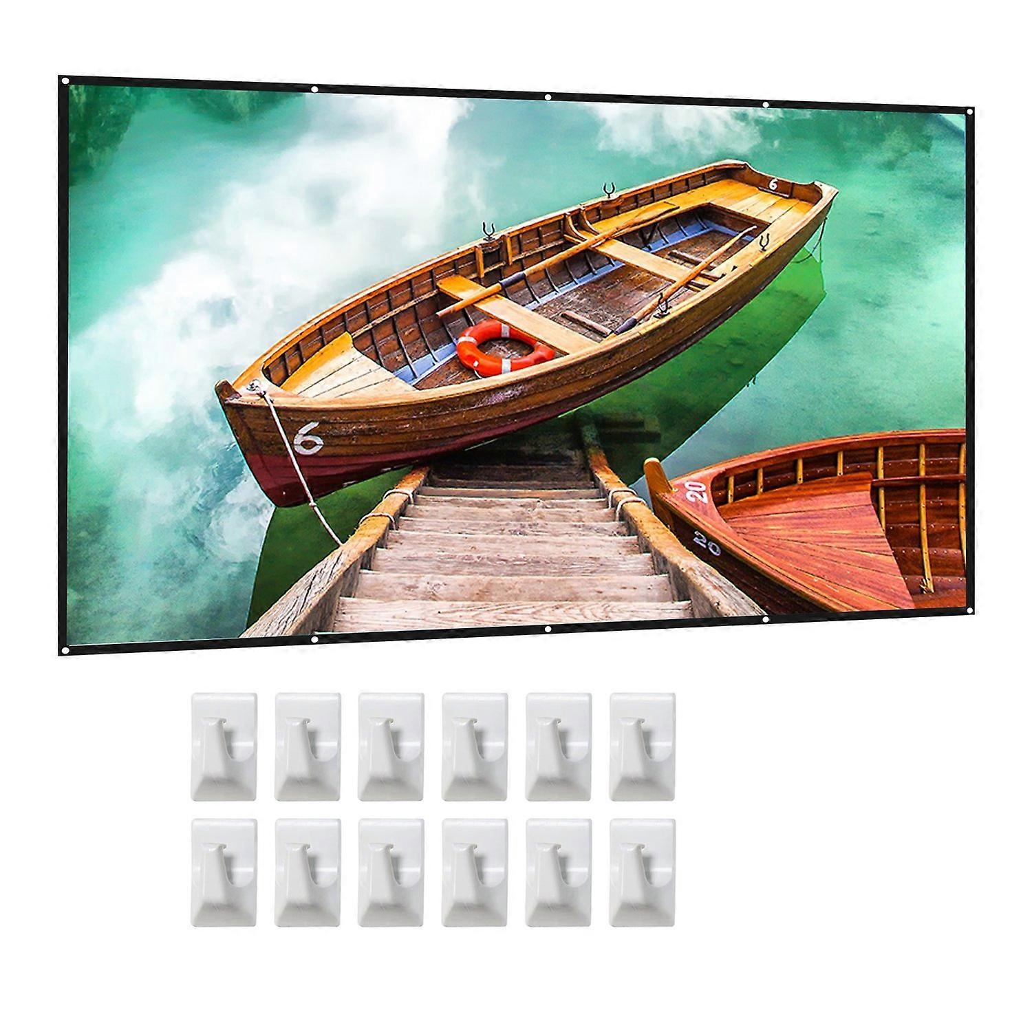 150 Inch Projector Screen 16:9 HD 4K Foldable Portable Double Sided Projection Movie Screen Curtain