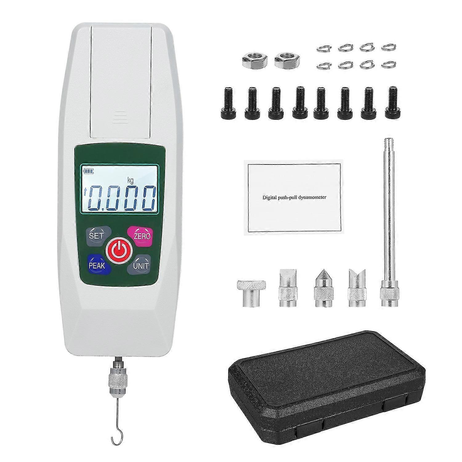 Digitales Kraftmessgerät 50N/5kg/11lb/180oz Push- und Pull-Tester-Messgerät Mini-Dynamometer mit 4 Messern